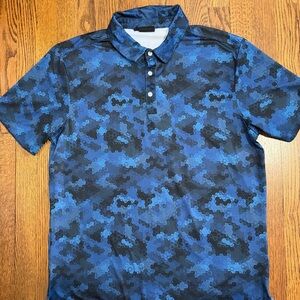 Yatta Golf Navy Black Blue Short Sleeved Polo Size Large